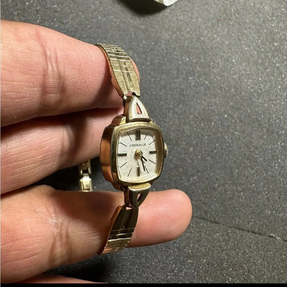 Vintage Caravelle N7 Ladies Cocktail Watch Gold Tone Mechanical Wind Up Working - Picture 5 of 10